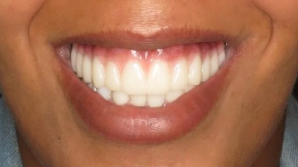 Jenny’s restored smile with uniform gum line using All-on-4