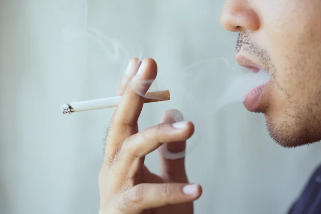 Person smoking cigarette