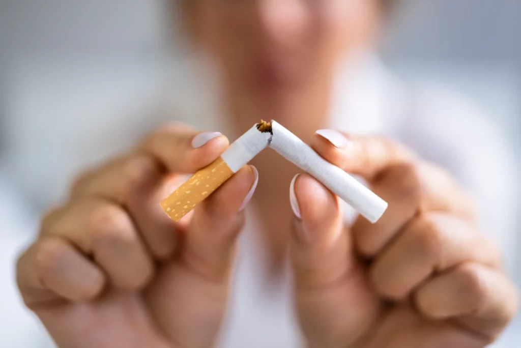 Person snapping cigarette